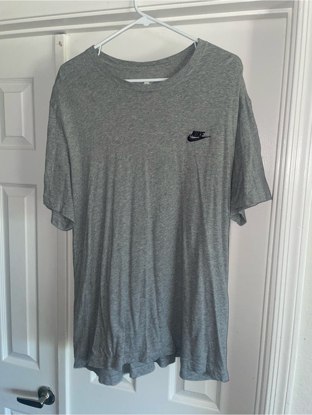 Men’s Gray Nike Sportswear Club T-Shirt with Black Logo